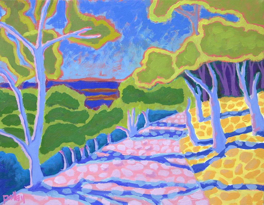 Pink Road Rising, 28 x 22 inches